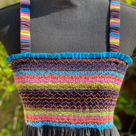 Maxi Beautiful Multi Color Dress. Size Small. Accented with multiple color beads - Picture 3 of 7